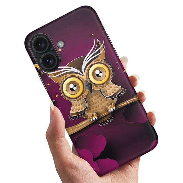 Cover / Mobilcover til iPhone 16 Plus - Lysbrun Ugle