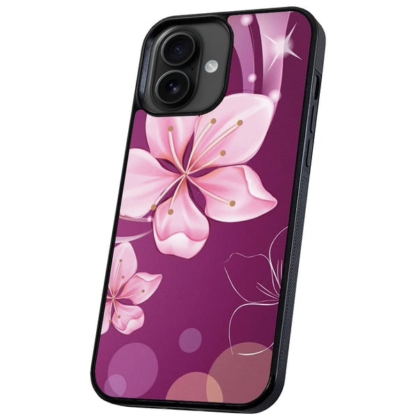 iPhone 16 - Cover/Mobilcover Hvid Blomst