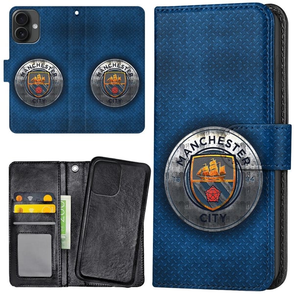 iPhone 16 Plus - Lompakkokotelo/Kuoret Manchester City