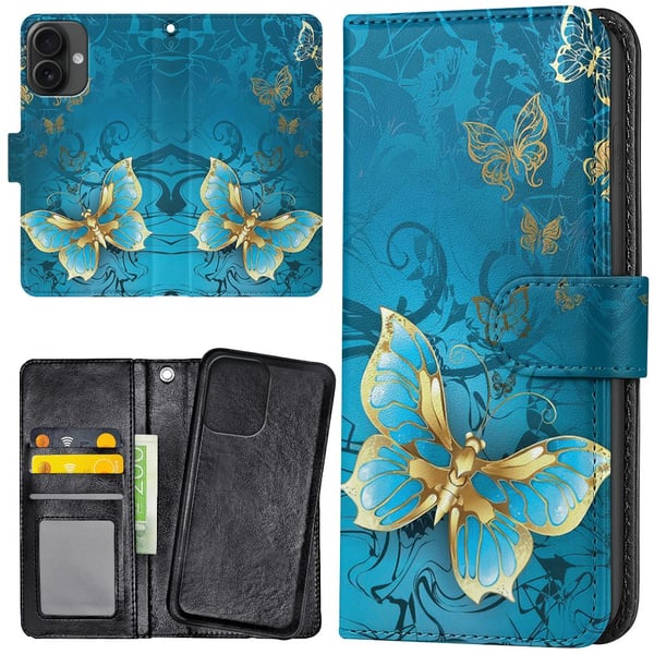 iPhone 16 Plus - Lommebok Deksel Sommerfugler
