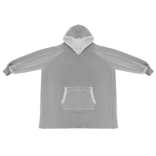Oversized hettegenser med teppe - Filt - Grå
