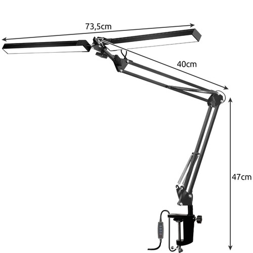 Skrivebordslampe med Stativ & Beslag – LED