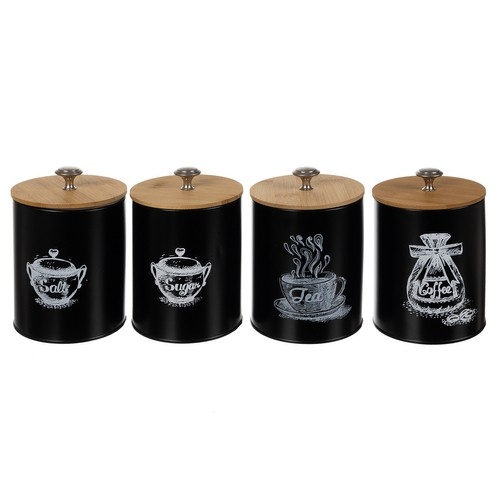 Kjøkkenbeholder / Matlagring - Kaffe, te, salt, sukker - 4 deler