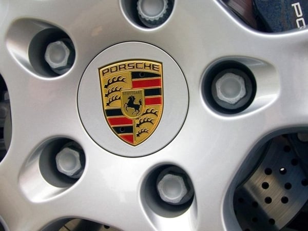 Porsche Senterkopper / Hjulnav Bil Emblem - 4-pak - 76 mm Silver
