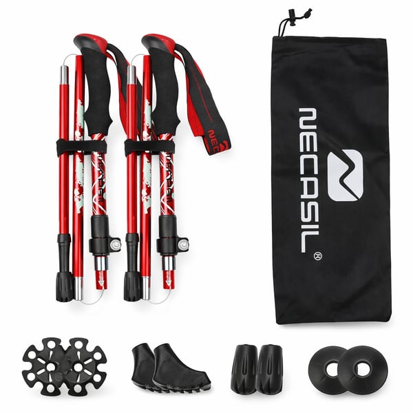 Hopfällbara Vandringsstavar – Justerbar längd - Gångstav / Vandringsstav