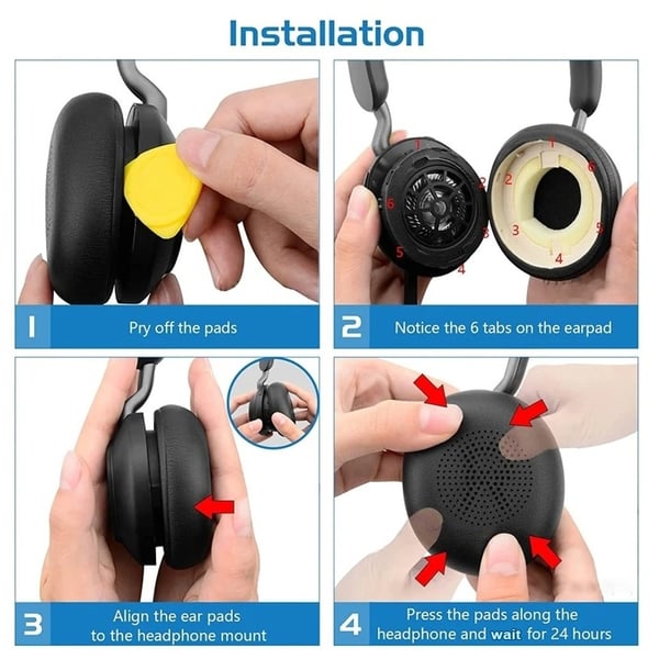 Öronkuddar till Jabra Elite - 45H / Evolve2 65 Hörlurar - 1-Pack