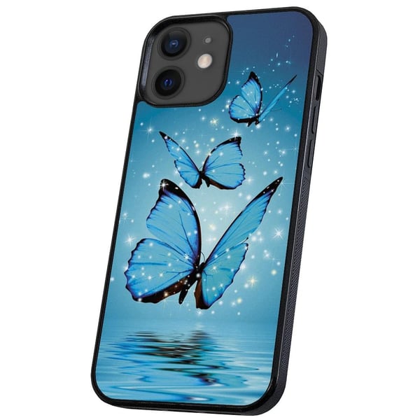 iPhone 12 Mini - Cover/Mobilcover Glitrende Sommerfugle
