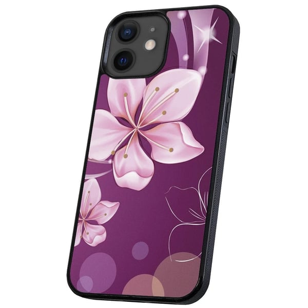iPhone 12 Mini - Cover/Mobilcover Hvid Blomst