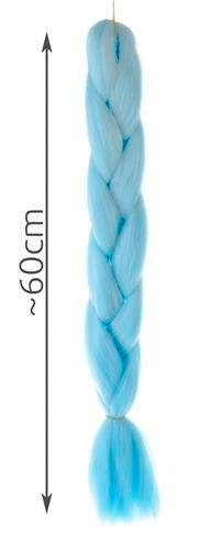 Jumbo Braid / Løshår Hårflette - 60 cm - Ljusblå