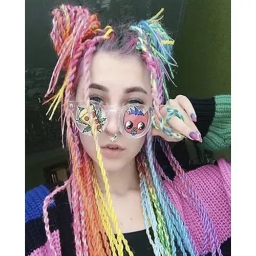Jumbo Braid / Lisähiukset Hiuspalmikko - 60 cm - Multifärg