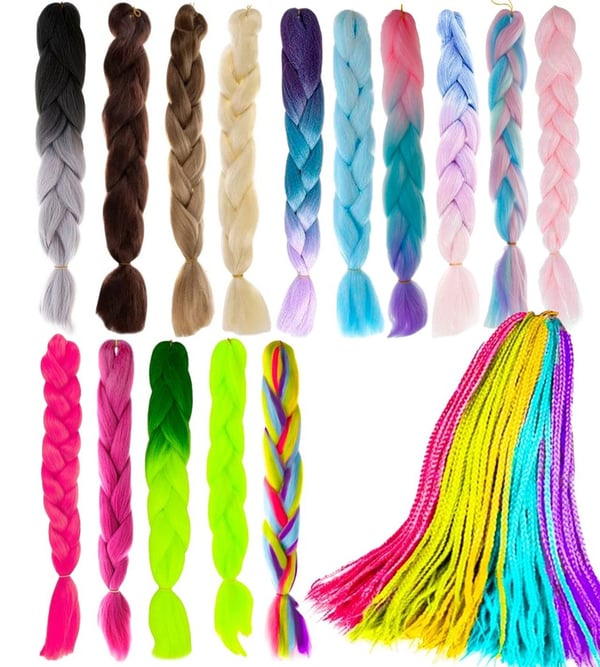Jumbo Braid / Løshår Hårflette - 60 cm - Ljusbrun