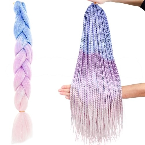 Jumbo Braid / Lisähiukset Hiuspalmikko - 60 cm - Pastell Ombre