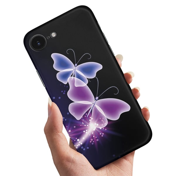 Cover / Mobilcover til iPhone 16e / 17e - Lilla Sommerfugle