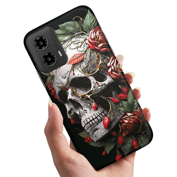 Deksel / Mobildeksel til Motorola Moto G34 5G - Skull Roses