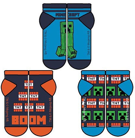 Minecraft Barnstrumpor / Strumpor för Barn - 3-Pack - 31/34