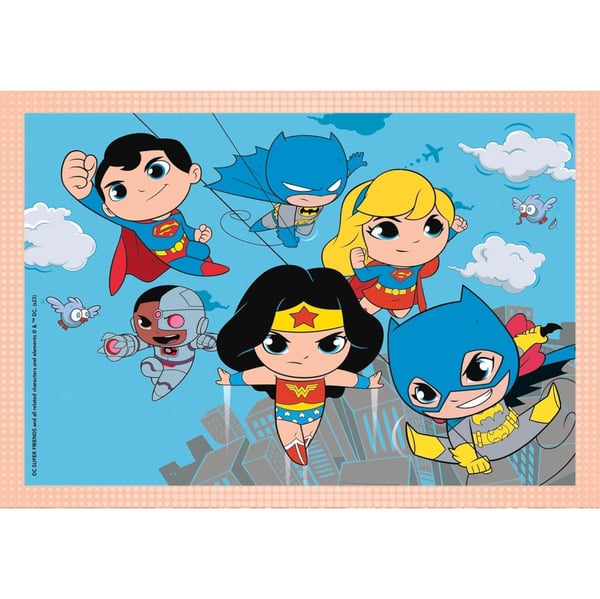 Justice League Mini-mates DC Superhelt 4-i-1 Puslespill fra Clementoni