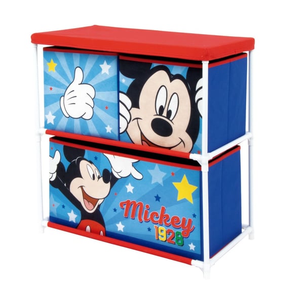 Disney Mickey Mouse legetøjsopbevaring med 3 rum - 53x30x60 cm