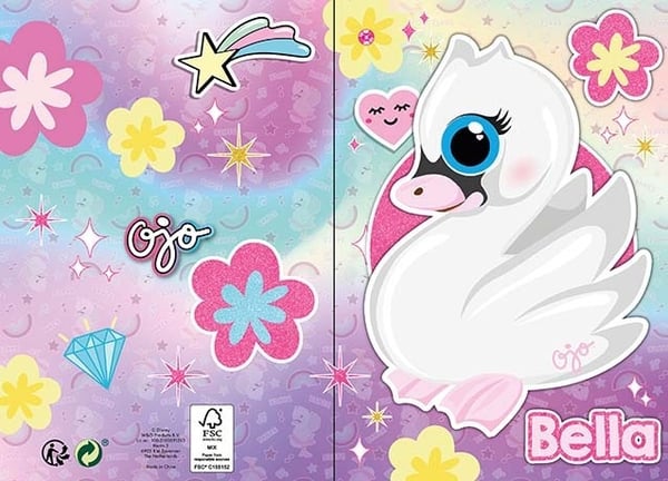 Ojo Swan 3D Pop-up Tillykkekort med Kuvert