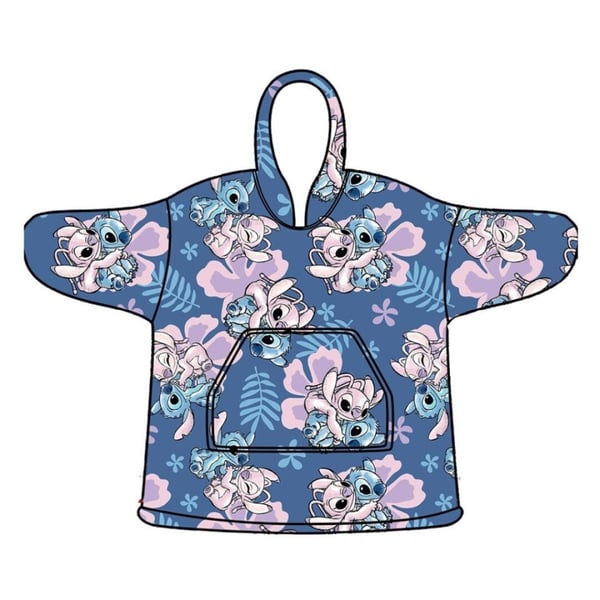 Disney Lilo & Stitch Hibiskus Fleecepledd med Poncho – 3-6 år