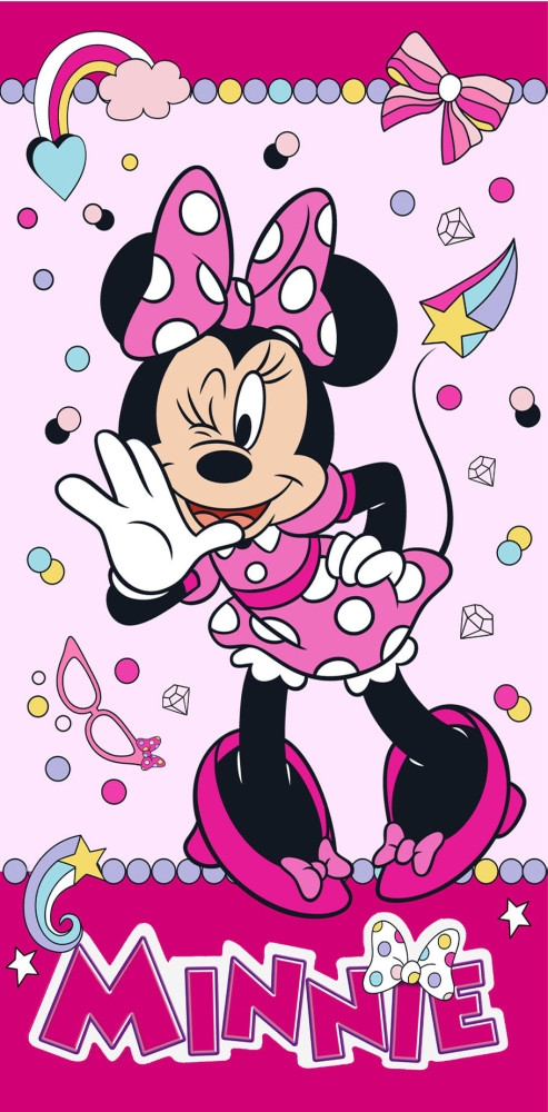 Disney Minnie Mouse Sjovt badehåndklæde, strandhåndklæde 70x140 cm