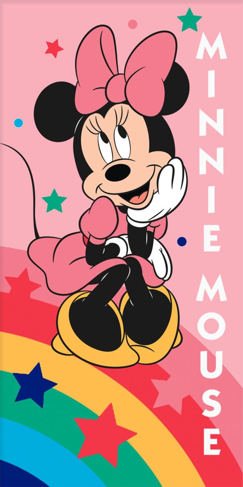 Disney Minni Mus Regnbuestjerne Badehåndkle, Strandhåndkle 70x140 cm