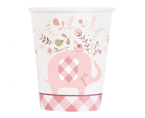 Elefantblomstrete rosa papirkrus 8 stk 266 ml