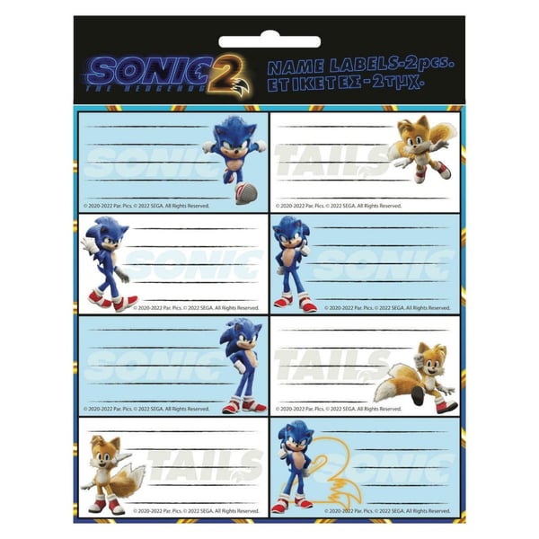 Sonic the Hedgehog etiketter for notatbøker, 16 stykker