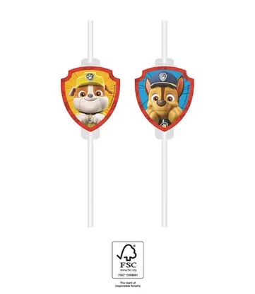Paw Patrol Rescue Heroes papirsugerør, 4-pakning FSC