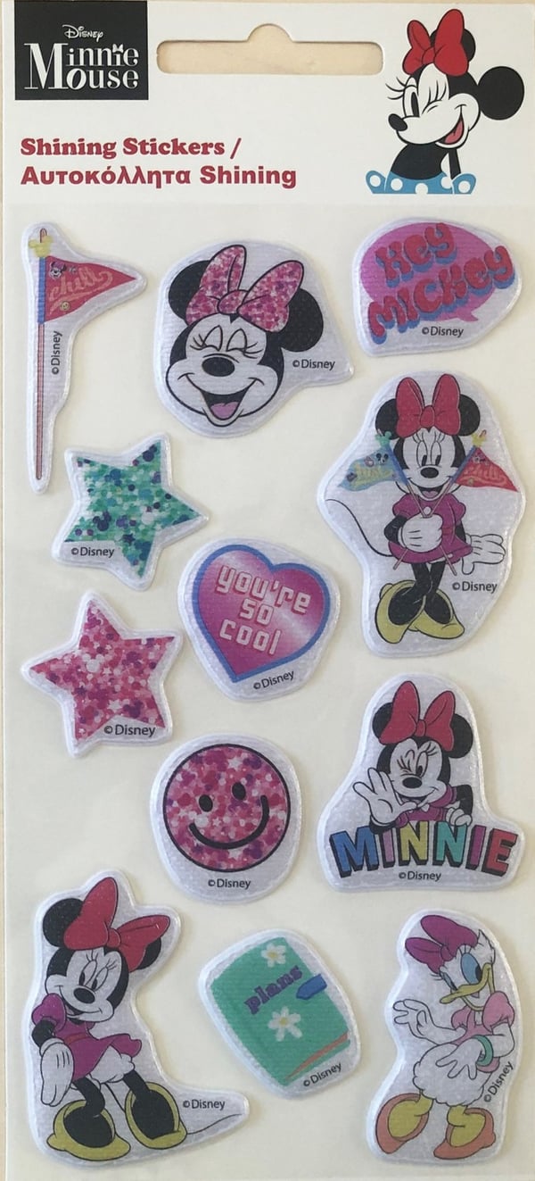 Minnie Smiles glitrende puffy foam klistremerkesett fra Disney
