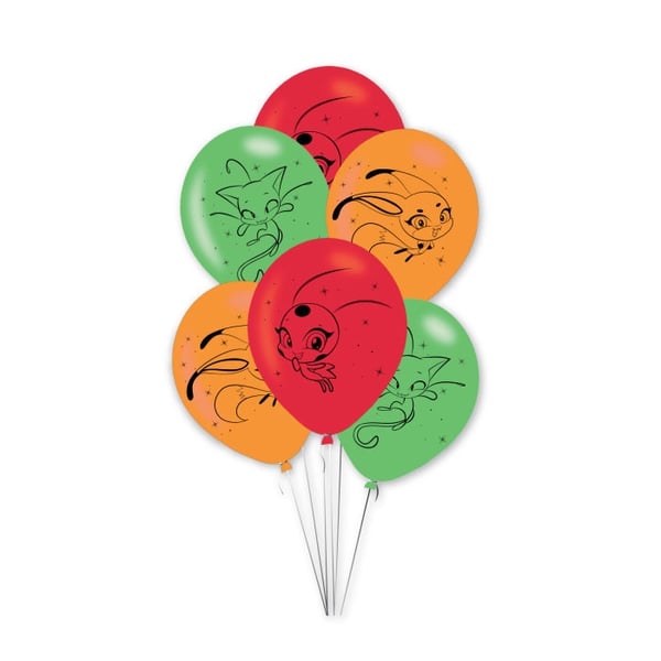Miraculous Ladybug Kwami-ballonger, 6 stykker, 11 tommer (27,5 cm) Miraculous Ladybug Kwami-ballonger, 6 stykker, 11 tommer (27,5 cm)