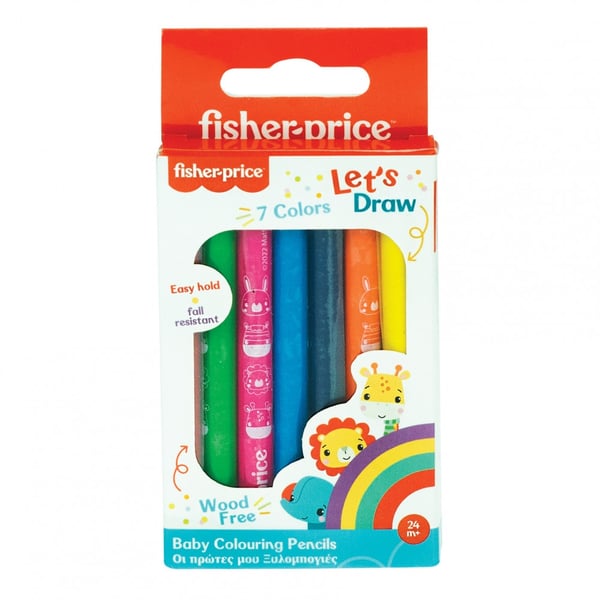 Fisher-Price Let's Draw farveblyanter til babyer, 7 stk.