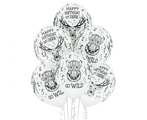 Vilde Dyr Ballon med Hjorte, 6 stykker 12 tommer (30 cm)