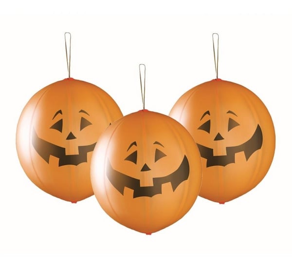 Halloween-græskar balloner med bånd, sæt med 3, 18 tommer (45 cm)