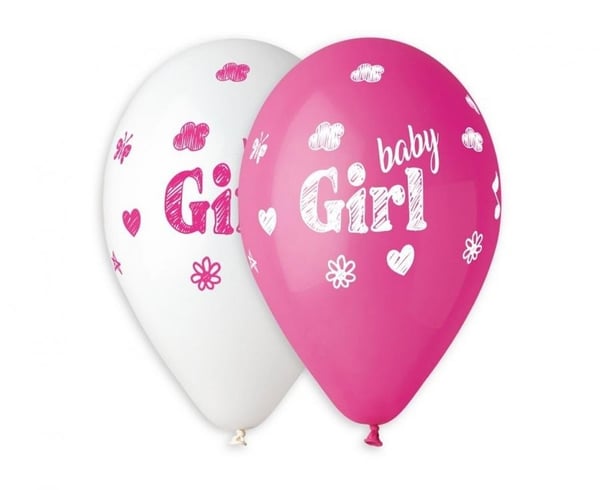 Ballon Baby Girl, 5 stk 33 cm (13 tommer)