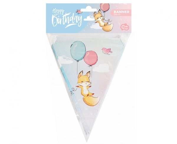 Fox Tillykke Kort Banner 326 cm