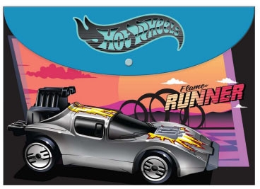 Hot Wheels Dokumentholder A4 med lomme Flame Runner