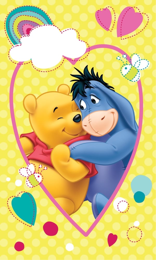 Disney Winnie the Pooh Håndklæde med Smil, Ansigtshåndklæde 30x50 cm