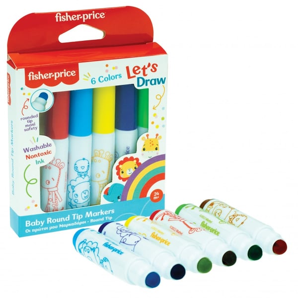Fisher-Price Let's Draw vaskbare tuschpenne 6-pak