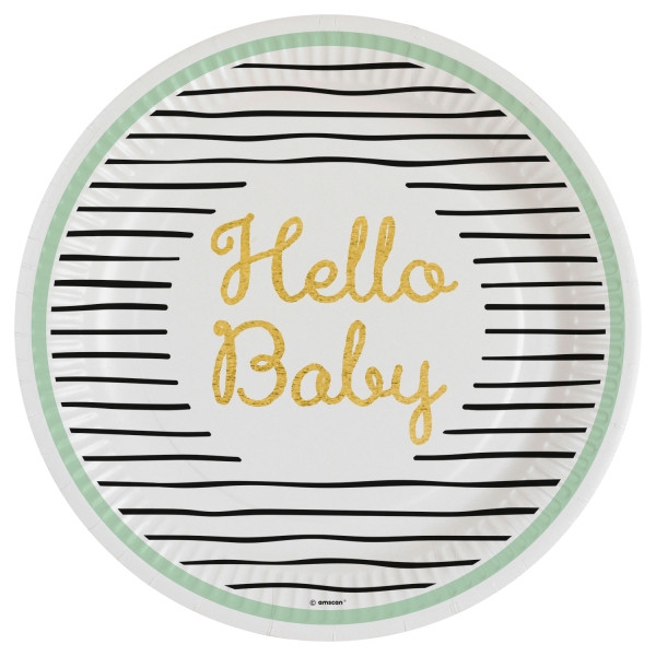Baby Gold Hello Papptallerkener 8 stk 23 cm