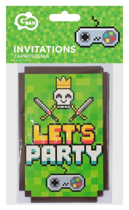 Gamer Spill På Spillfest Invitasjoner 6 stk