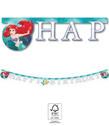 Disney Princess Ariel Utelias Onnittelukyltti FSC 2 m