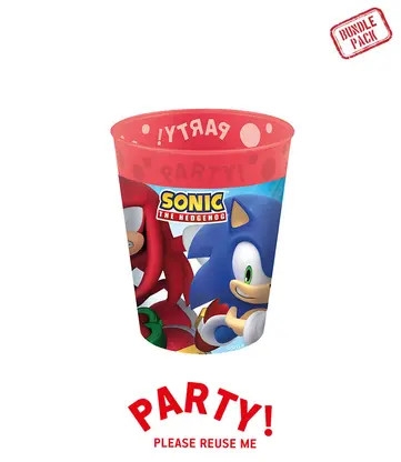 Sonic the Hedgehog Sega mikropremium plastkoppsett 4 deler 250 ml