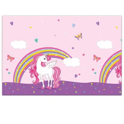 Unicorn Regnbuefarvet Plastdug 120x180 cm