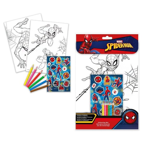 Färgläggningsbok med Spiderman Web-Slinger + klistermärken