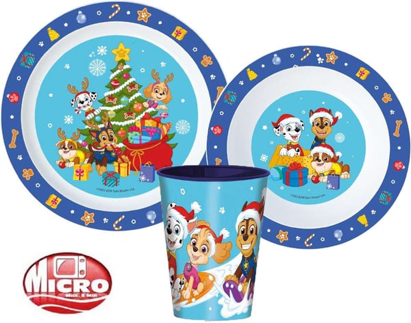 Paw Patrol Julebordservis Sett, Mikropolyester, med 260 ml Krus