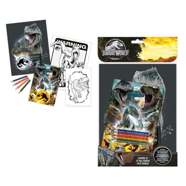 Fargesett med Jurassic World-motiv