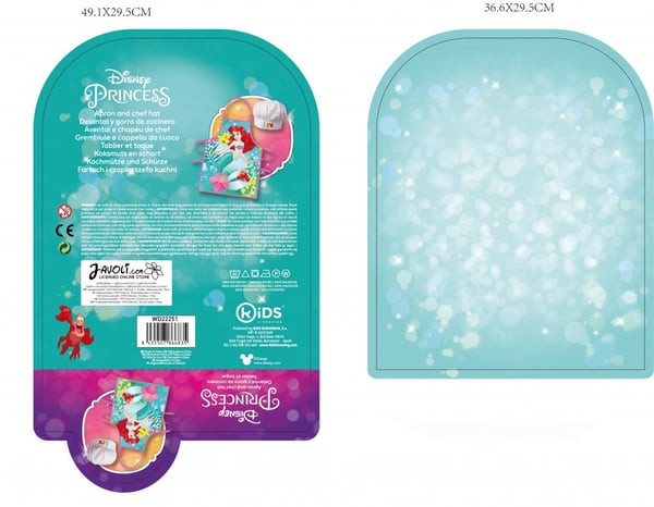 Børneforklæde med Disney Princess Curious Ariel - 2-delt sæt