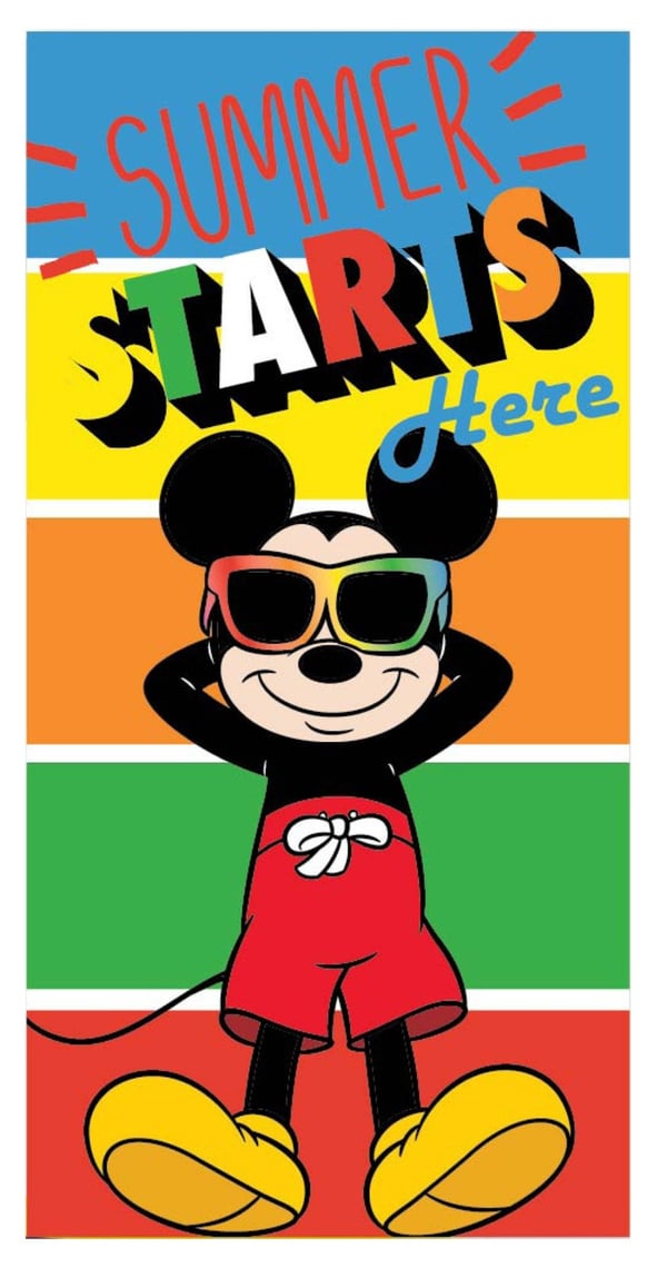 Disney Mickey Pyyhe kylpyyn ja rannalle 70x137 cm (Nopeasti kuivuva)