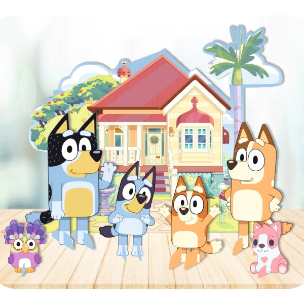 Dekorasjonssett med 7 deler for Bluey-spisebord