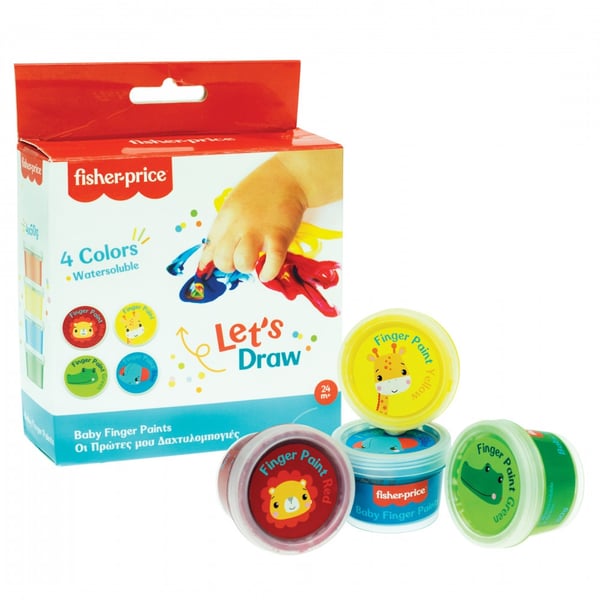 Fisher-Price La oss tegne fingermaling for baby, 6 stk